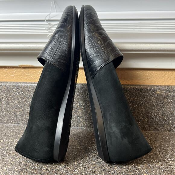 ECCO Black Textured Leather Flat Womens EU 38 US 7.5 Slip On Comfort Casual Shoe - Picture 5 of 9